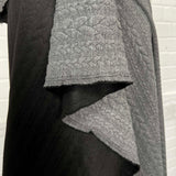 Cable Jersey Grey Marl Polyester Viscose Elastane Rope Double Knit Fabric Hang