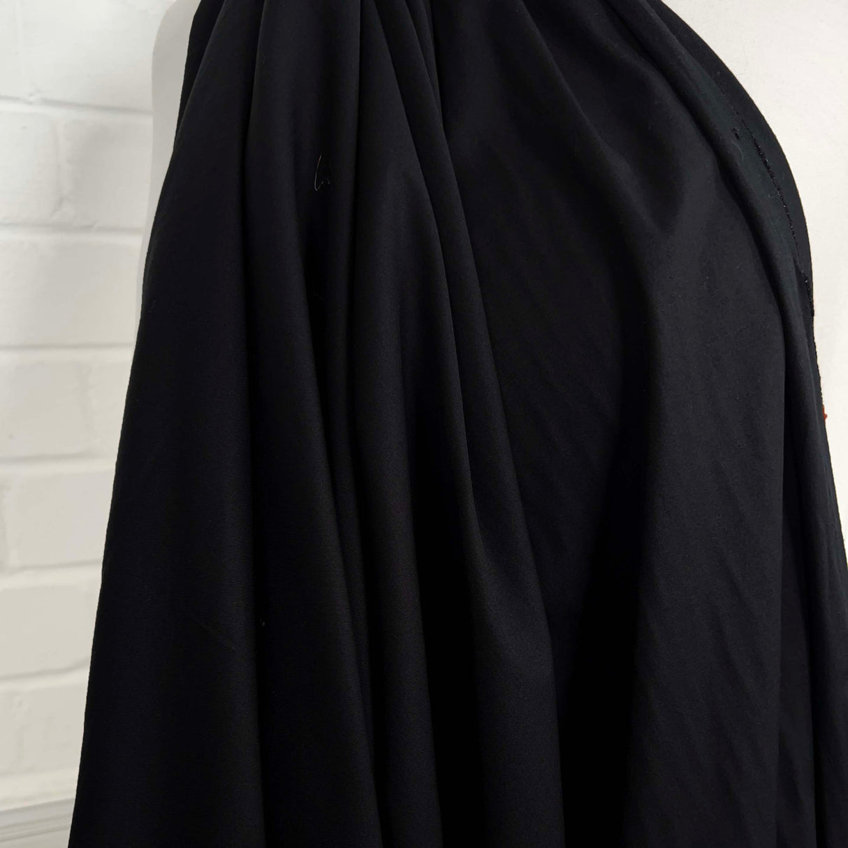 Calling All Stretch Black Viscose Elastane Suiting Fabric Hang