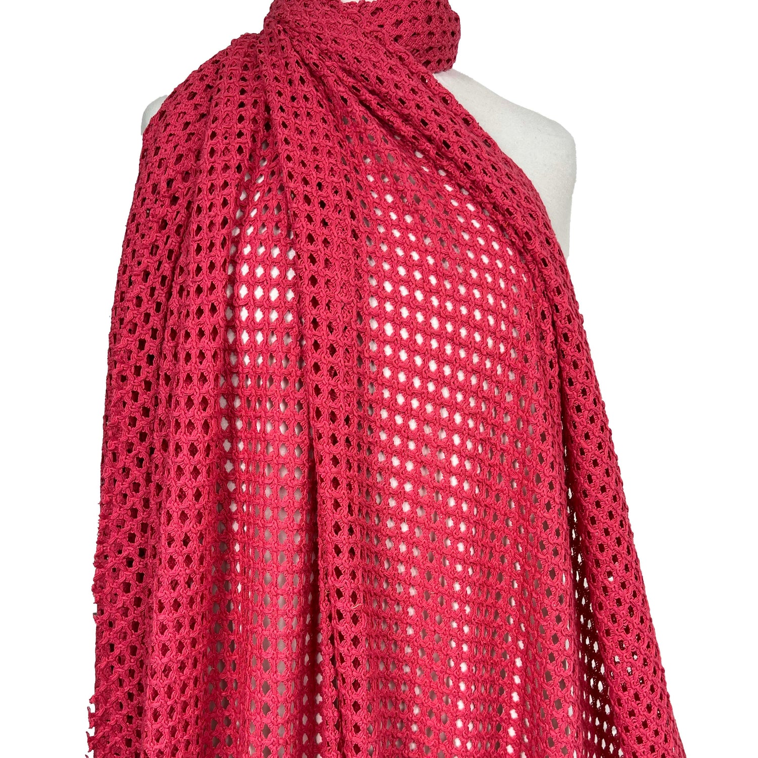 Castaway Crochet Pink Polyester Cotton Knit Fabric Mannequin