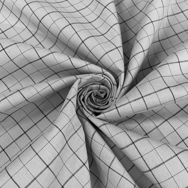 Grey Cotton Shirting Check This Out Early Morning Mist Twist