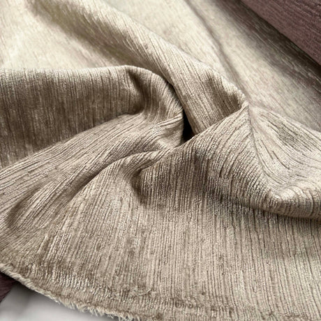 Chenille Slub Furnishing Champagne Polyester Fire Retardant Fabric CU