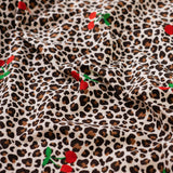 Cherry Roar Animal Fruit Print Knitted Cotton Jersey 190gsm Dress Fabric CU