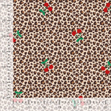 Cherry Roar Animal Fruit Print Knitted Cotton Jersey 190gsm Dress Fabric Ruler