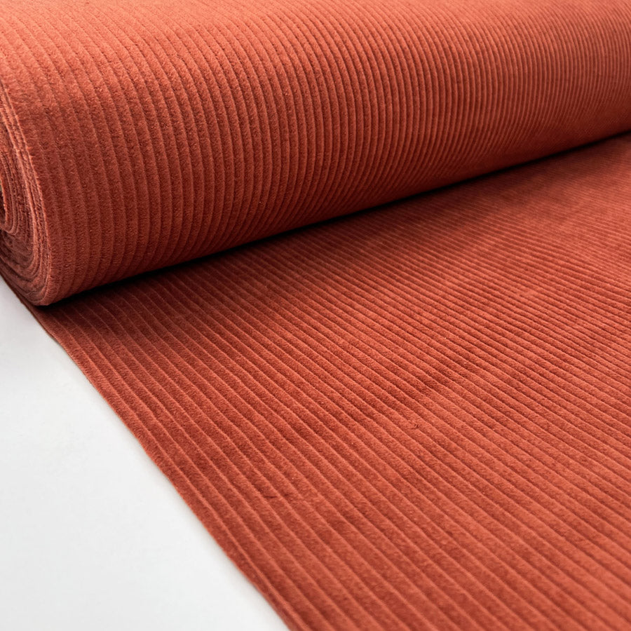 Chunky Cord Wine Rust Cotton Jumbo 5 Wale Corduroy Fabric Bolt