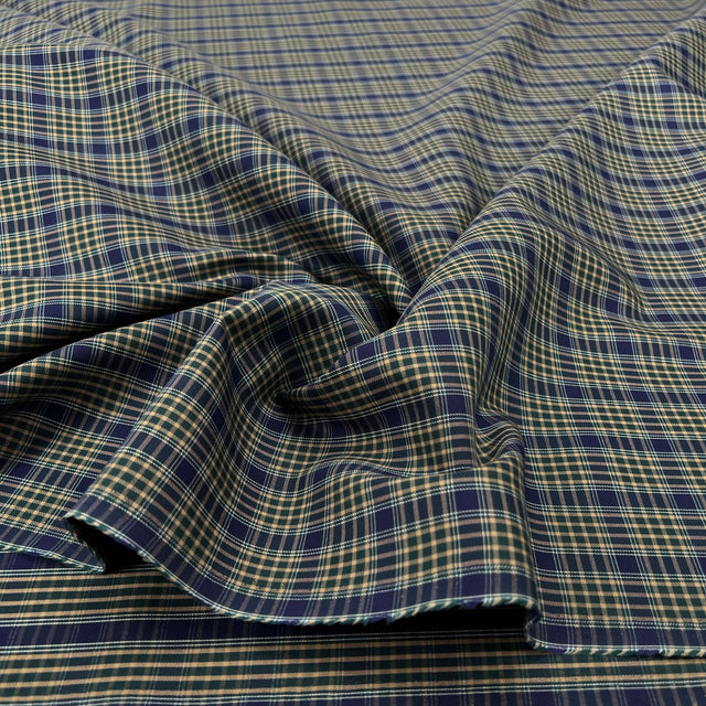 Green & Blue Cotton Check Shirting Fabric Clarkson's Check CU