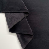 Comfort Velour Black Polyester Elastane Soft Fleece Jersey Fabric Fold