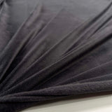 Comfort Velour Black Polyester Elastane Soft Fleece Jersey Fabric Stretch