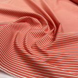 Coral Coastal Striped Cotton White Pinstripe Woven Shirting Fabric CU