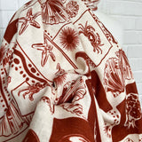 Italian Ex-Designer Rust Ornamental Motif Print Fabric Costa Rossa CU