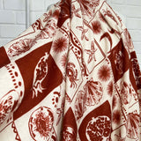 Italian Ex-Designer Rust Ornamental Motif Print Fabric Costa Rossa Mannequin