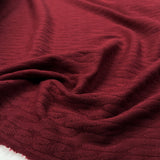 Cosy Cable Knit Wine Red Cotton Polyester Elastane Oeko Tex Stretch Dress Fabric CU