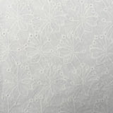 Cotton Anglaise Alice Off White Floral Embroidered Woven Dress Fabric