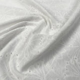 Cotton Anglaise Alice Off White Floral Embroidered Woven Dress Fabric CU