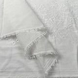 Cotton Anglaise Alice Off White Floral Embroidered Woven Dress Fabric Fold