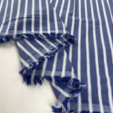 PolyCotton Dress Fabric Cotton Blend Shirting Blue Stripe Fold