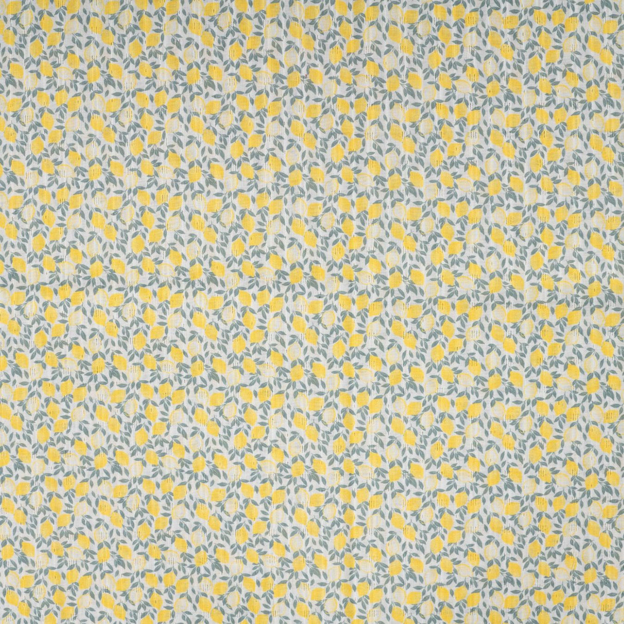 Cotton Dobby Lemon Trellis Printed Cotton 95gsm Dress Fabric Flat