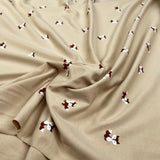 Cotton Jersey Foxy Beige Orange Animal Print Elastane Knit Fabric CU