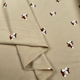 Cotton Jersey Foxy Beige Orange Animal Print Elastane Knit Fabric Fold