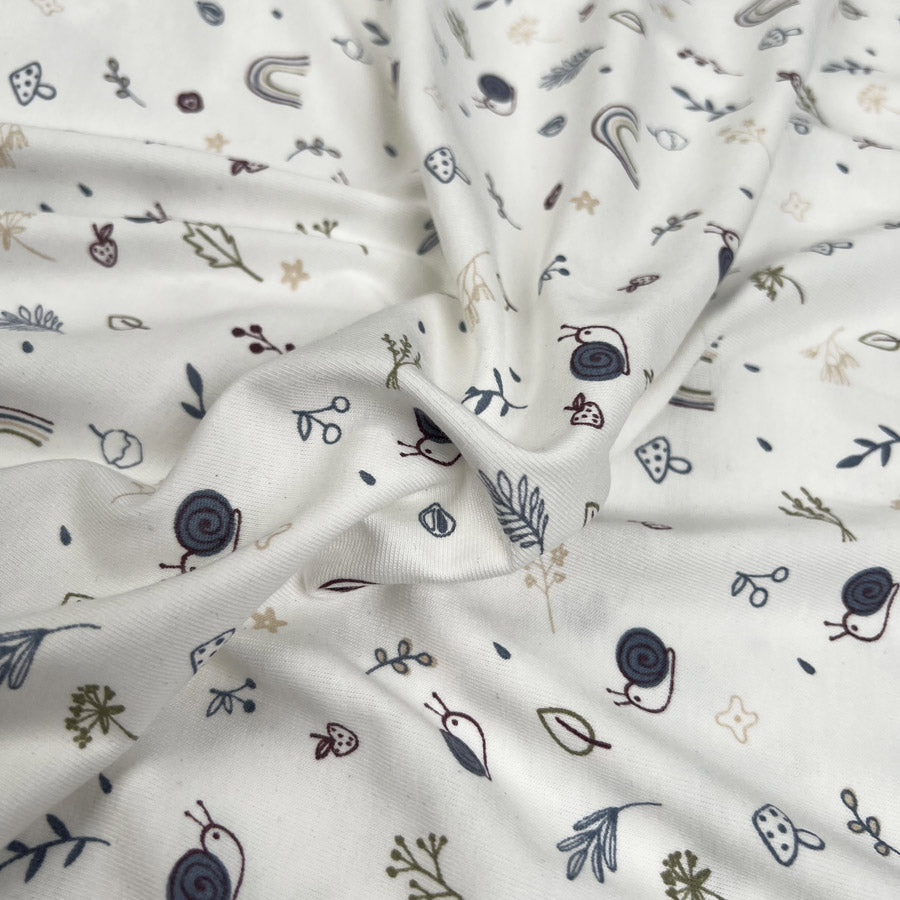 Cotton Jersey Natures Best Cream Animal Print Elastane Knit Fabric CU