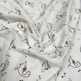 Cotton Jersey Prehistoric Cream Dinosaur Print Elastane Knit Fabric CU
