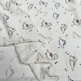 Cotton Jersey Prehistoric Cream Dinosaur Print Elastane Knit Fabric Fold