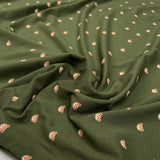 Cotton Jersey Tiny Bear Olive Green Brown Animal Bear Print Elastane Knit Fabric CU
