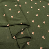 Cotton Jersey Tiny Bear Olive Green Brown Animal Bear Print Elastane Knit Fabric Fold