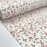 Cotton Jersey Tiny Floral Off White Green Pink Floral Print Elastane Knit Fabric Bolt