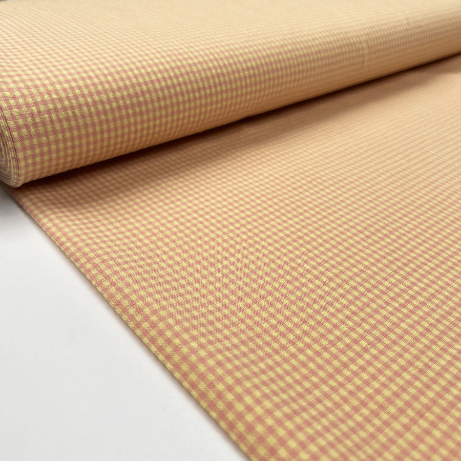 Cotton Poplin Seersucker Battenberg Pink Yellow Check Polyester Lightweight Woven Dress Fabric Bolt