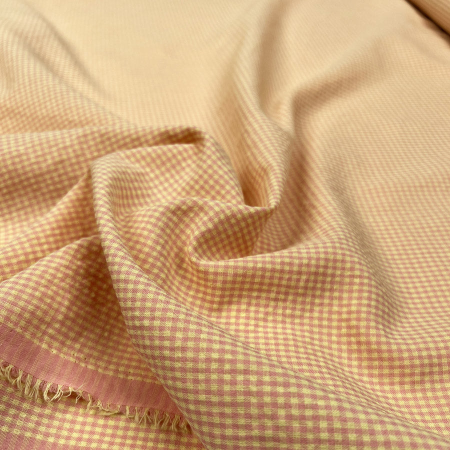 Cotton Poplin Seersucker Battenberg Pink Yellow Check Polyester Lightweight Woven Dress Fabric CU