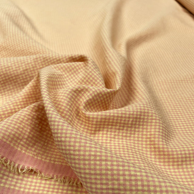Cotton Poplin Seersucker Battenberg Pink Yellow Check Polyester Lightweight Woven Dress Fabric CU