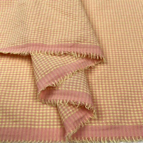 Cotton Poplin Seersucker Battenberg Pink Yellow Check Polyester Lightweight Woven Dress Fabric Fold