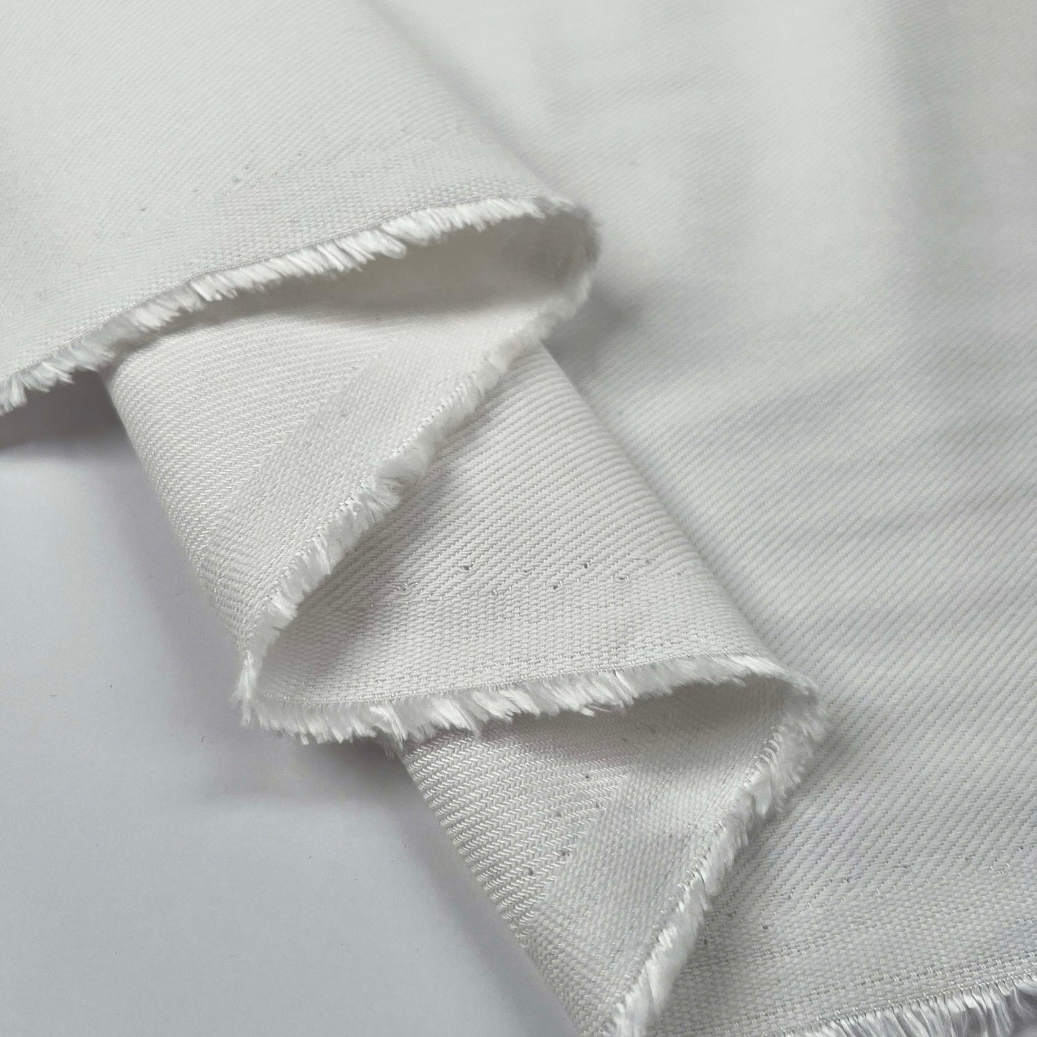 Premium Workwear Twill Trouser Fabric Cotton Rich Optic Ivory Fold
