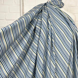 Cotton Rigato Lagoon Blue Italian Stripe Fabric