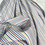 Cotton Rigato Multi White Italian Stripe Shirt Fabric CU
