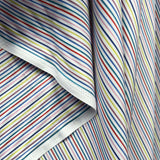 Cotton Rigato Multi White Italian Stripe Shirt Fabric Hang