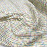 Cotton Seersucker Pastel Check Multicoloured Lightweight Summer Dress Fabric CU