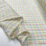 Cotton Seersucker Pastel Check Multicoloured Lightweight Summer Dress Fabric Fold