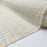 Cotton Seersucker Pastel Check Multicoloured Lightweight Summer Dress Fabric Roll