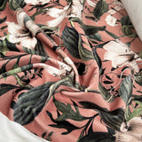 Cotton Suede Kew Ex Designer Italian Pink Green Floral Fabric CU