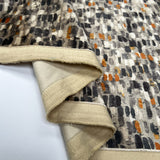 Cotton Suede Safari Italian Ex Designer Abstract Brown Velvet Fabric Fold