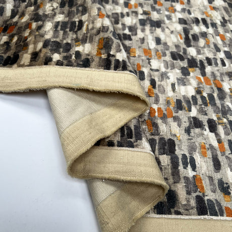 Cotton Suede Safari Italian Ex Designer Abstract Brown Velvet Fabric Fold