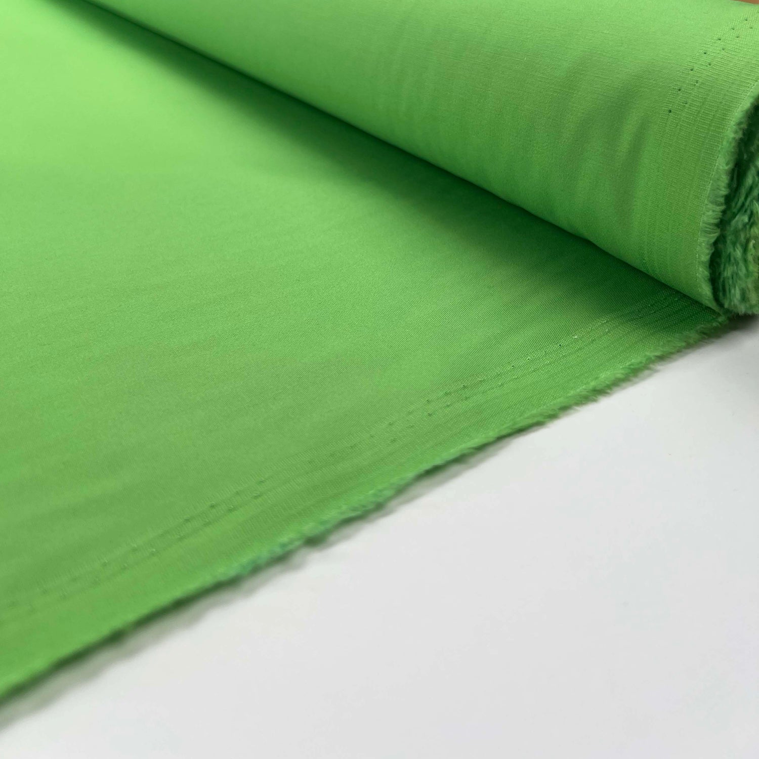 Cotton Unito Green Plain Woven Italian Fabric Roll