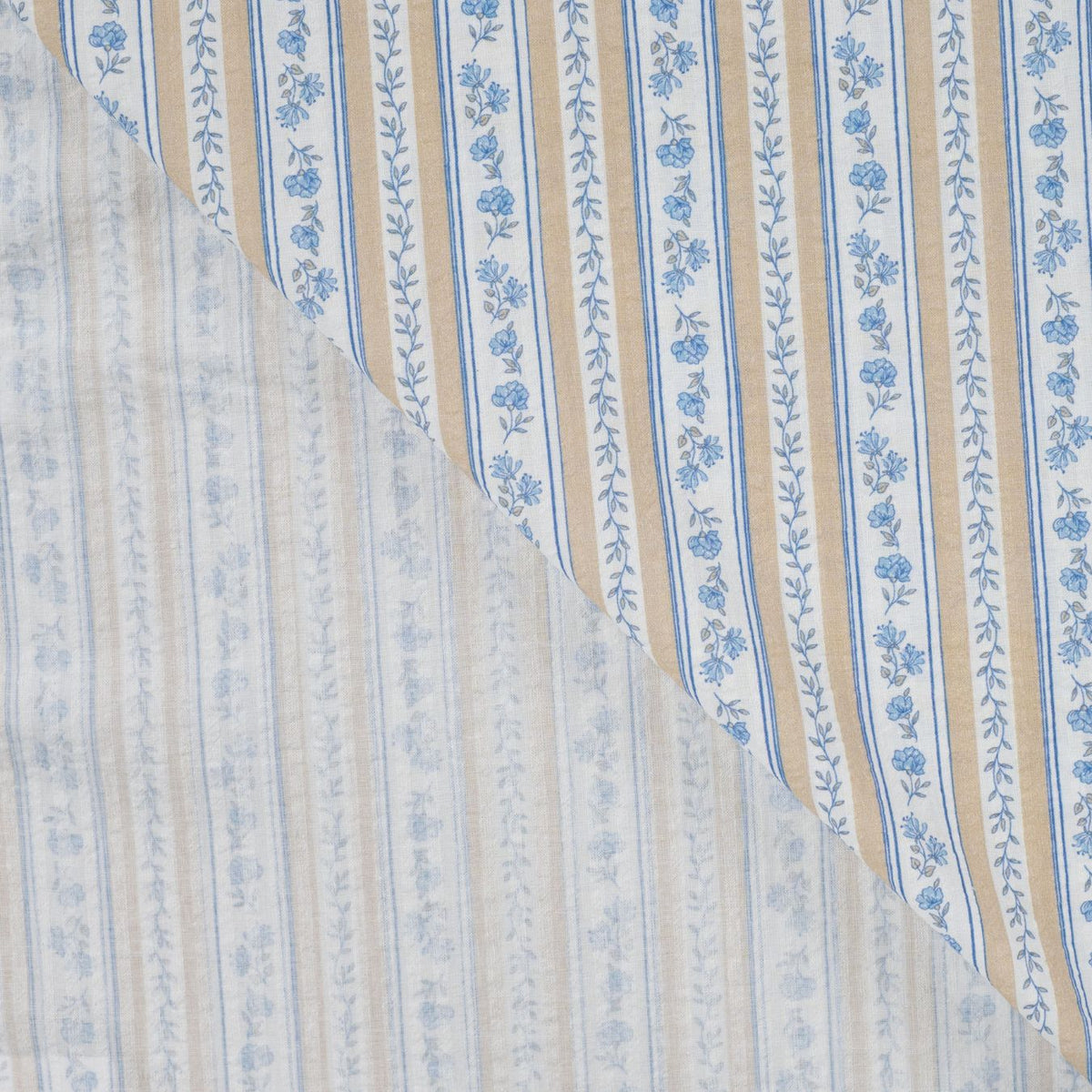 Cotton Voile Bluebell Lane Printed Cotton Voile 115gsm Dress Fabric Fold