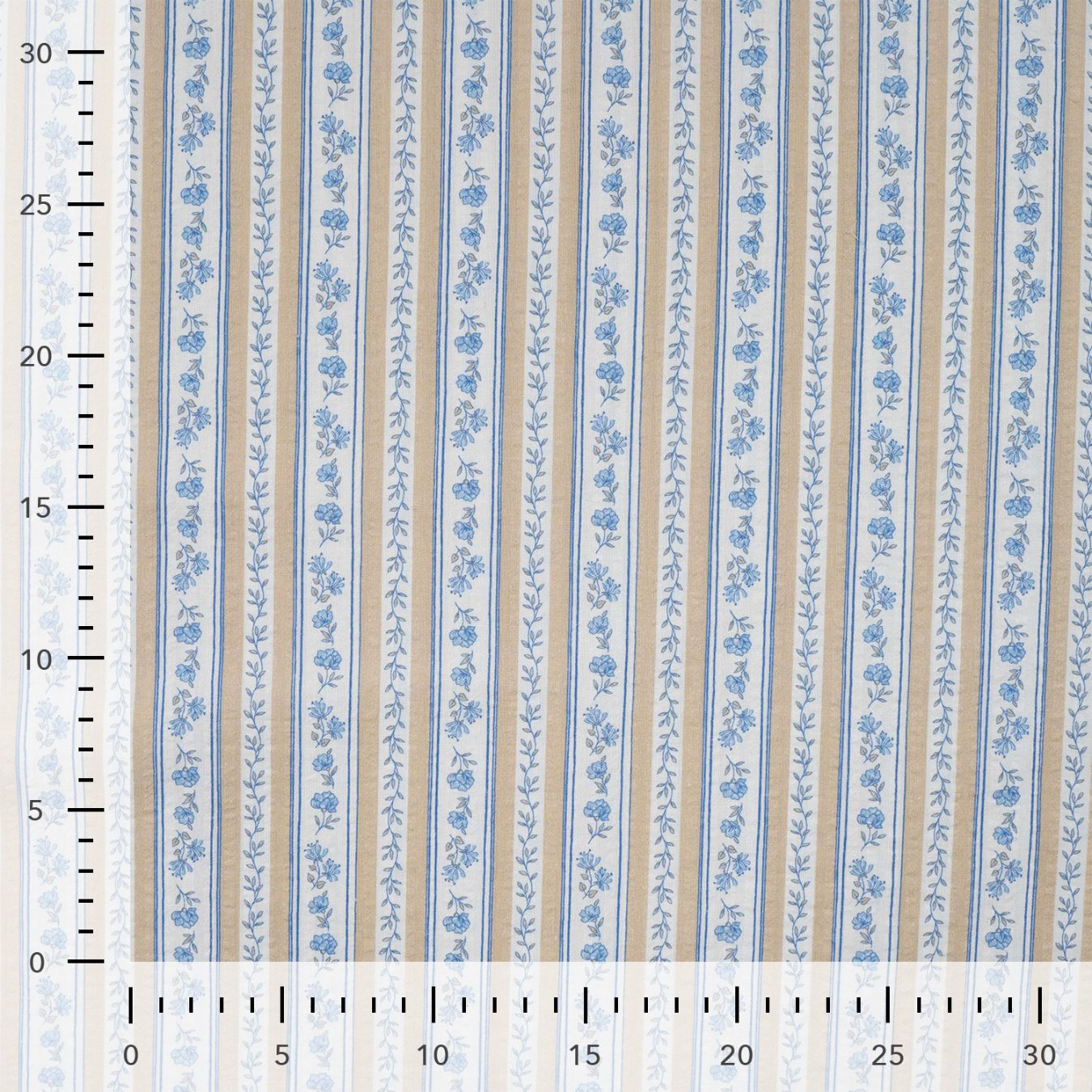 Cotton Voile Bluebell Lane Printed Cotton Voile 115gsm Dress Fabric Ruler