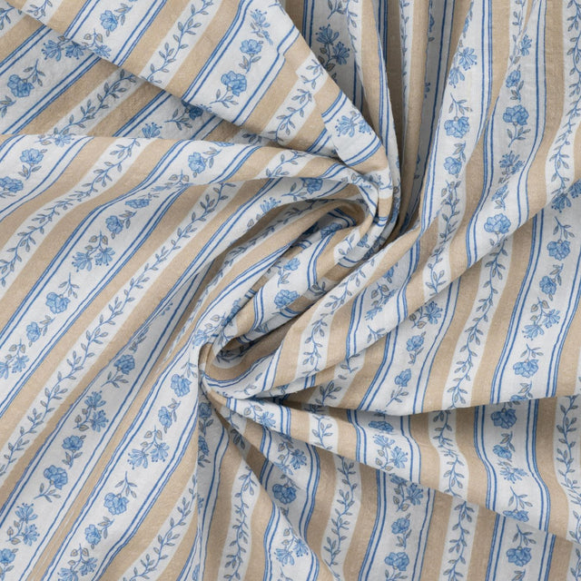 Cotton Voile Bluebell Lane Printed Cotton Voile 115gsm Dress Fabric Swirl