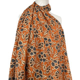 Cotton Voile Diya Orange Floral Abstract Batik Printed Oeko Tex Fabric Mannequin