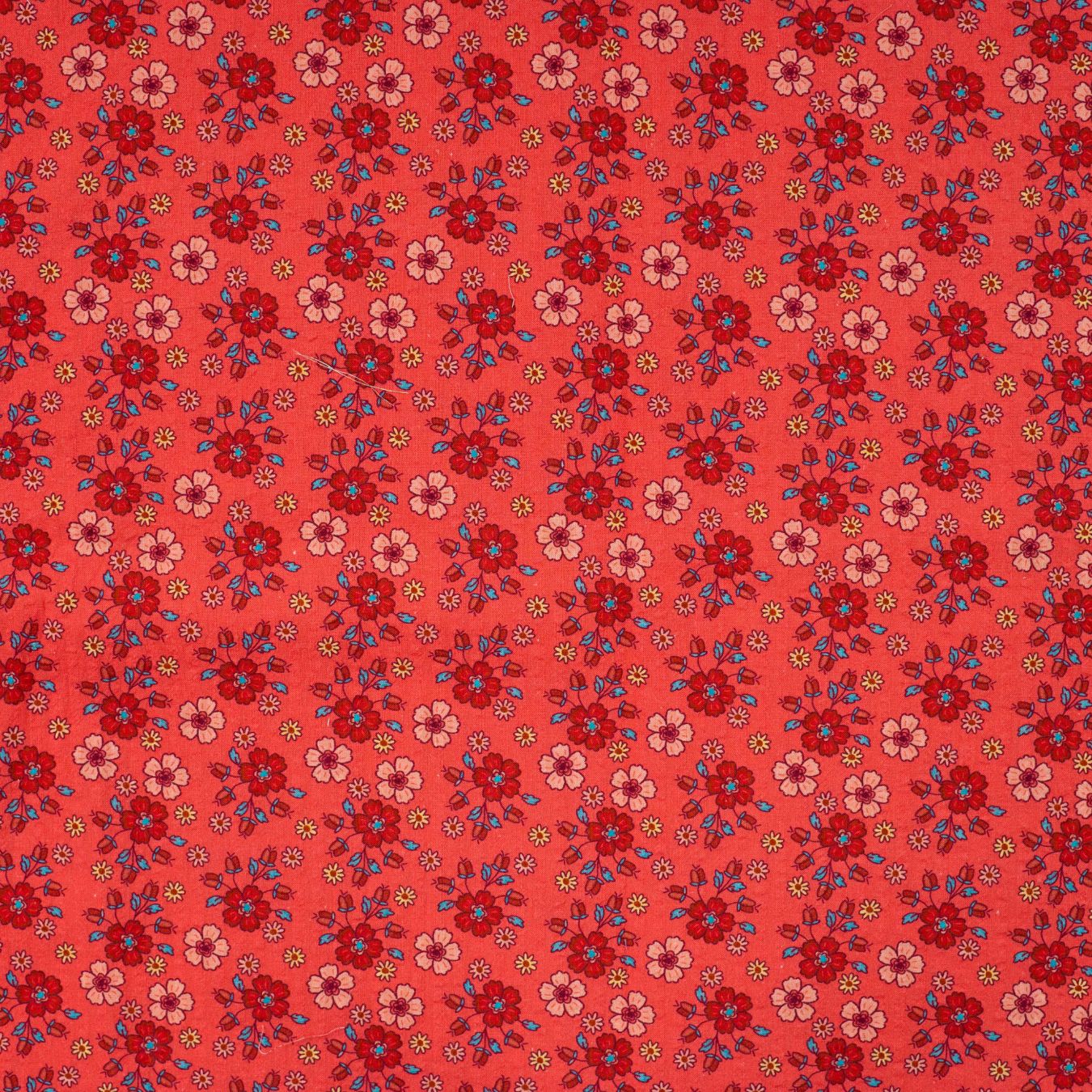 Cotton Voile Sunset Posy Printed Cotton Voile 115gsm Dress Fabric Flat