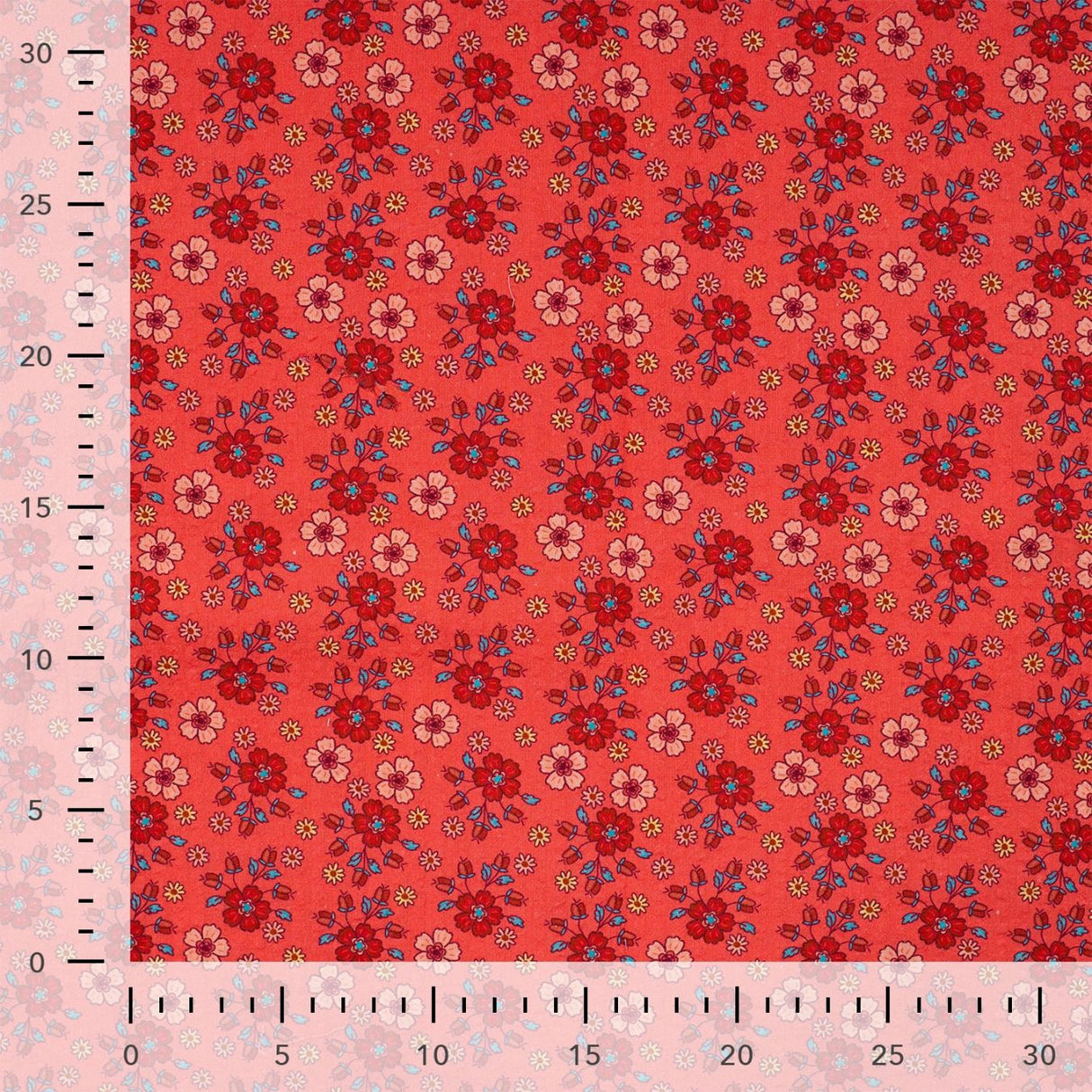 Cotton Voile Sunset Posy Printed Cotton Voile 115gsm Dress Fabric Ruler