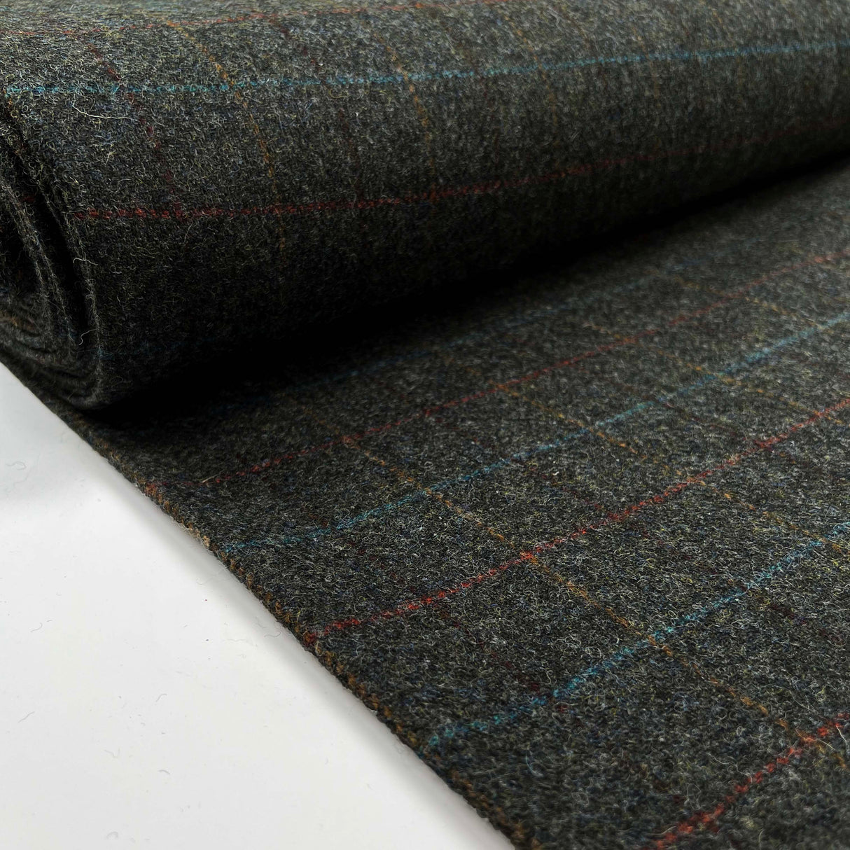 British 100% Wool Tweed Suiting Fabric  Countryfile - Forest Check Bolt